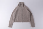 Fine Wool Turtleneck Zip Cardigan