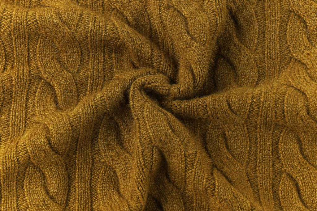 Cable Knit Mock Neck Cropped Sweater