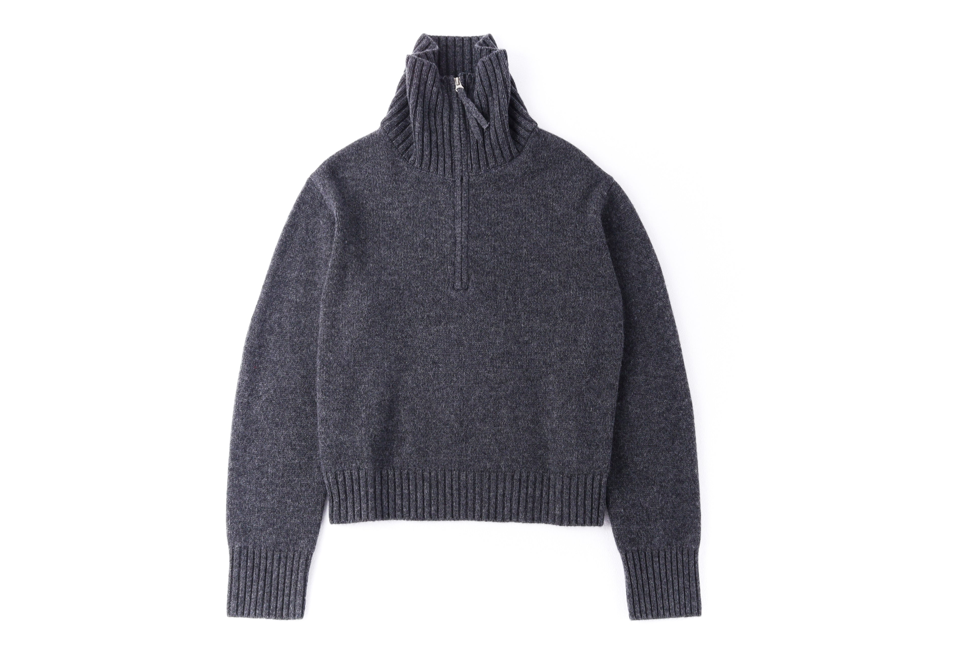 Quarter Zip Cable Knit Jumper