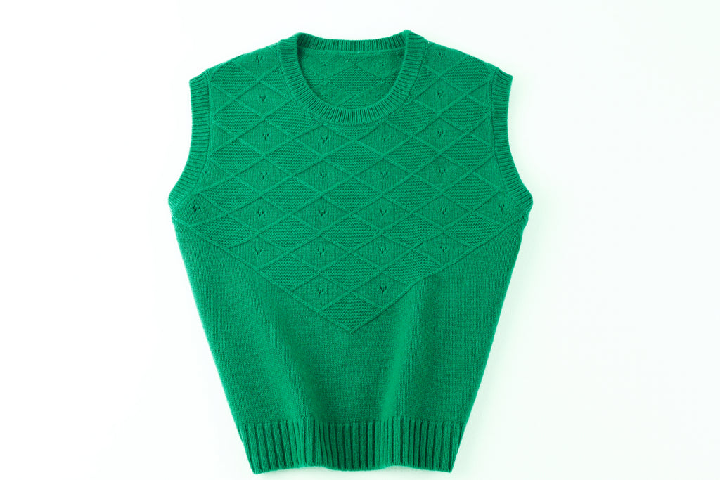 Fresh Green Cable Knit Vest