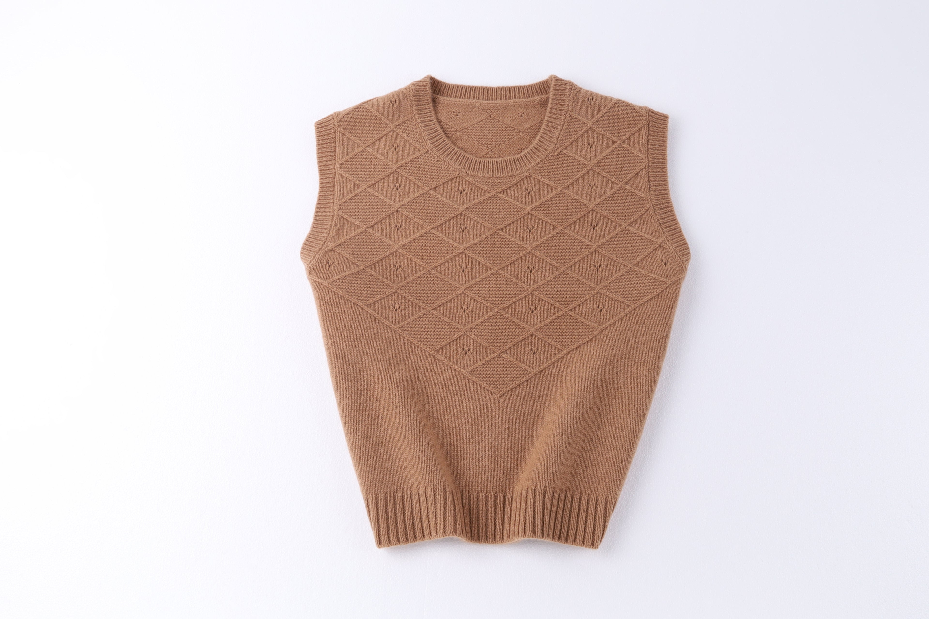 Classic Brown Cable Knit Vest