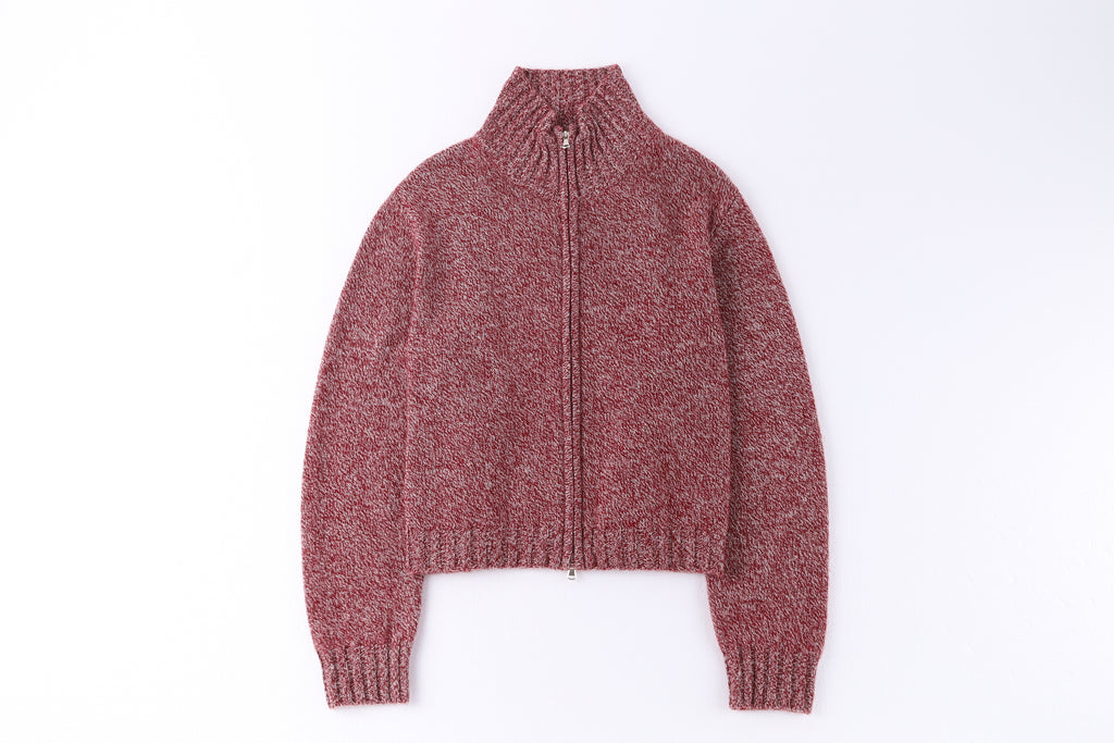 Flecked Vitnage Zip-up Cardigan