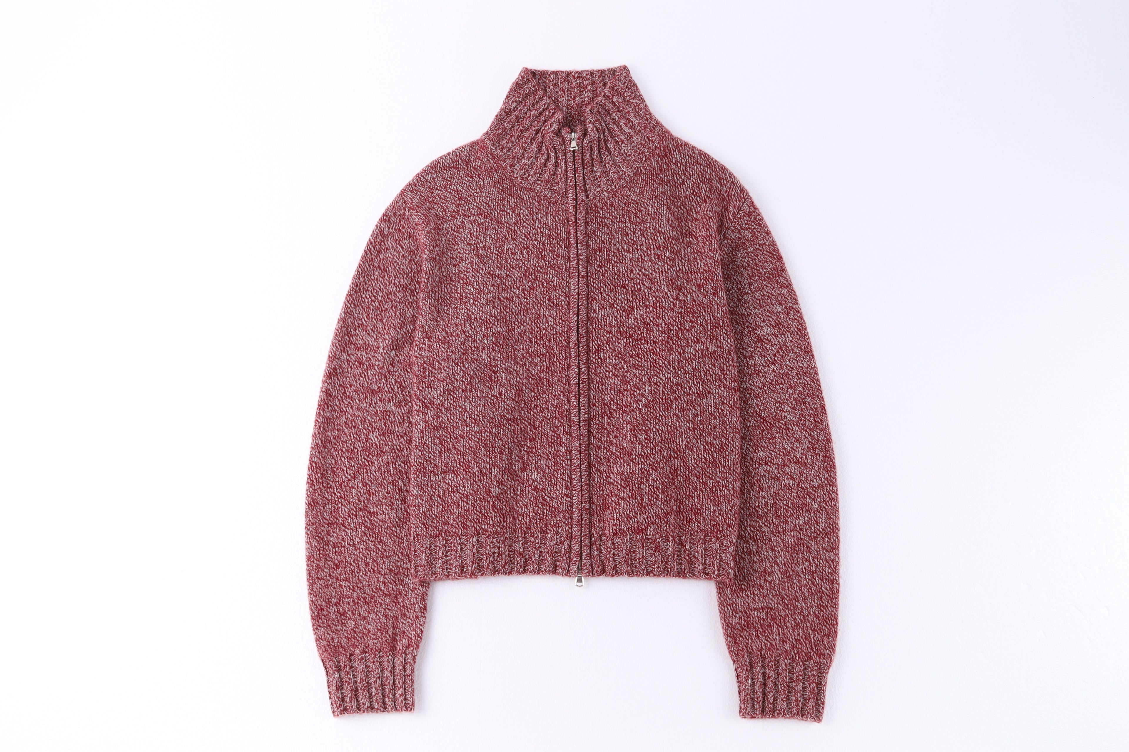 Flecked Vitnage Zip-up Cardigan