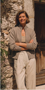 Vitnage Mock Neck Zip-up Cardigan