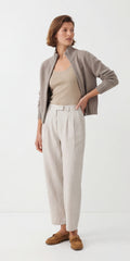 Vitnage Mock Neck Zip-up Cardigan