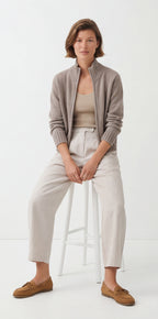 Vitnage Mock Neck Zip-up Cardigan