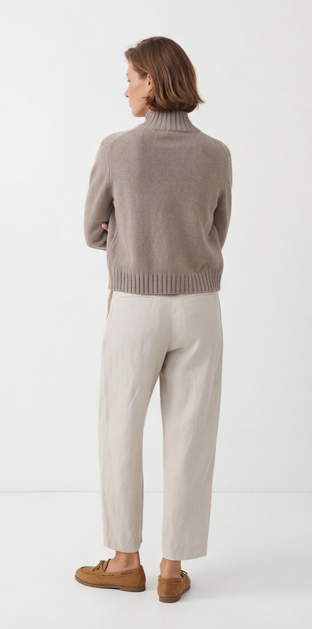 Vitnage Mock Neck Zip-up Cardigan