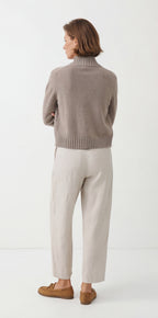 Vitnage Mock Neck Zip-up Cardigan