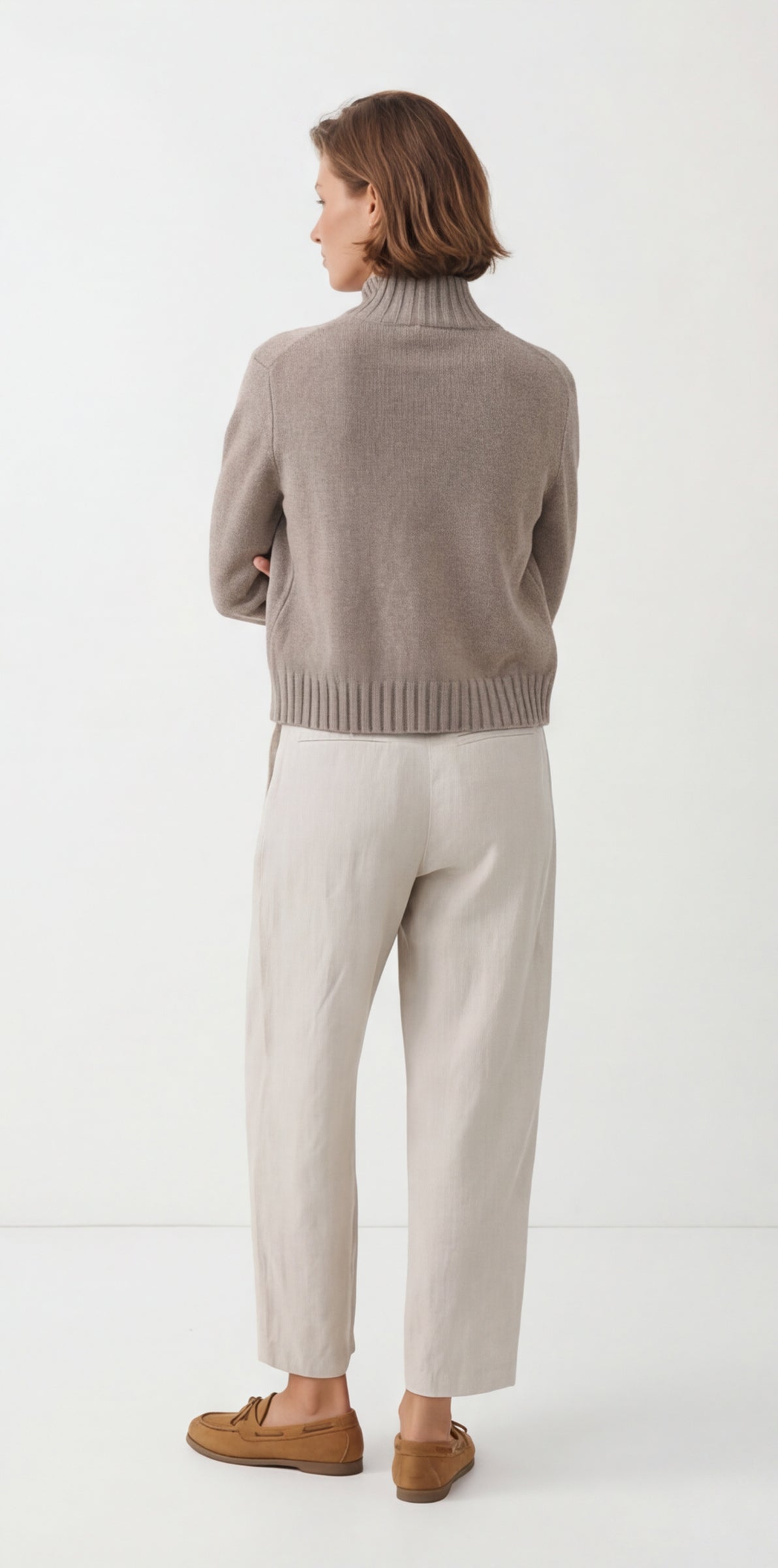 Vitnage Mock Neck Zip-up Cardigan