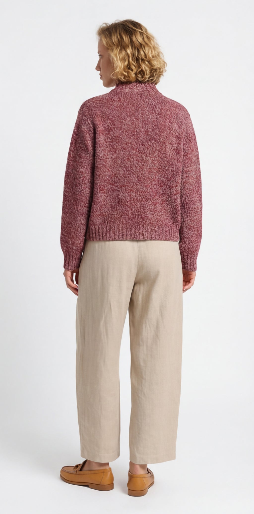 Flecked Vitnage Zip-up Cardigan