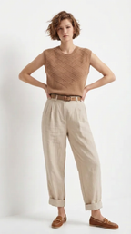 Classic Brown Cable Knit Vest