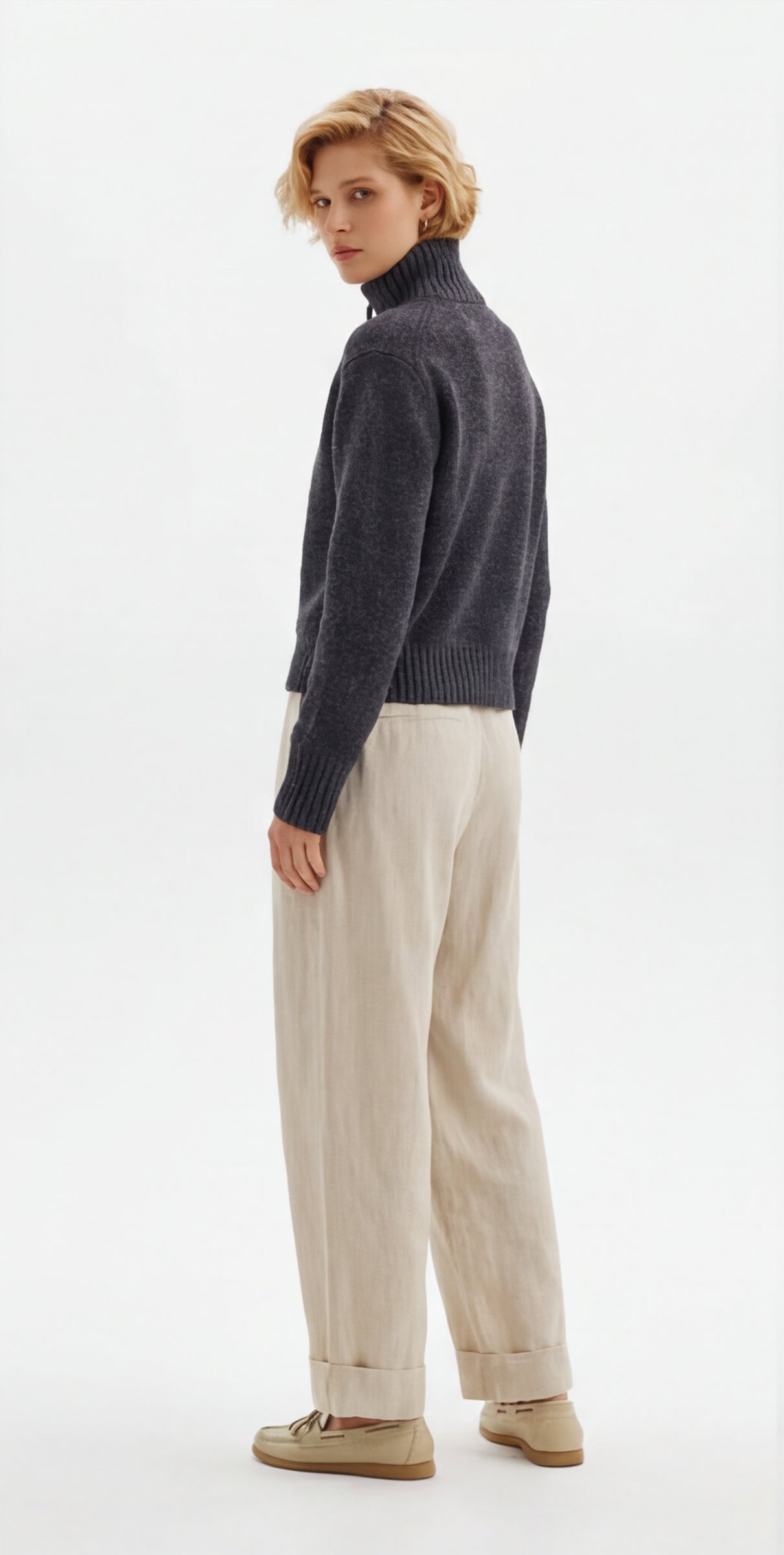 Quarter Zip Cable Knit Jumper