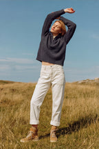 Quarter Zip Cable Knit Jumper