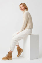 Fine Wool Turtleneck Zip Cardigan
