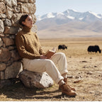 Cable Knit Mock Neck Cropped Sweater