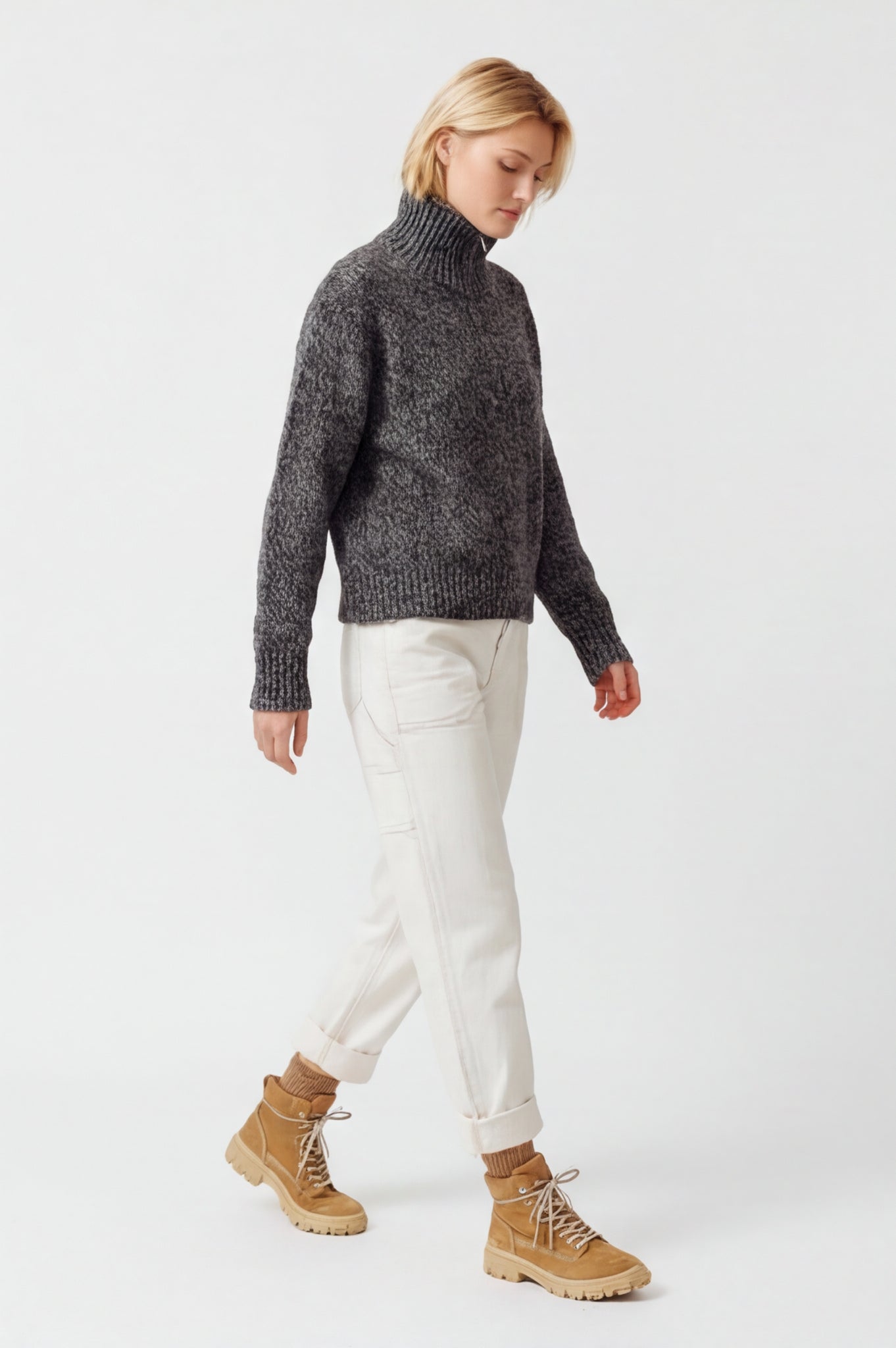 Quarter Zip Cable Knit Jumper