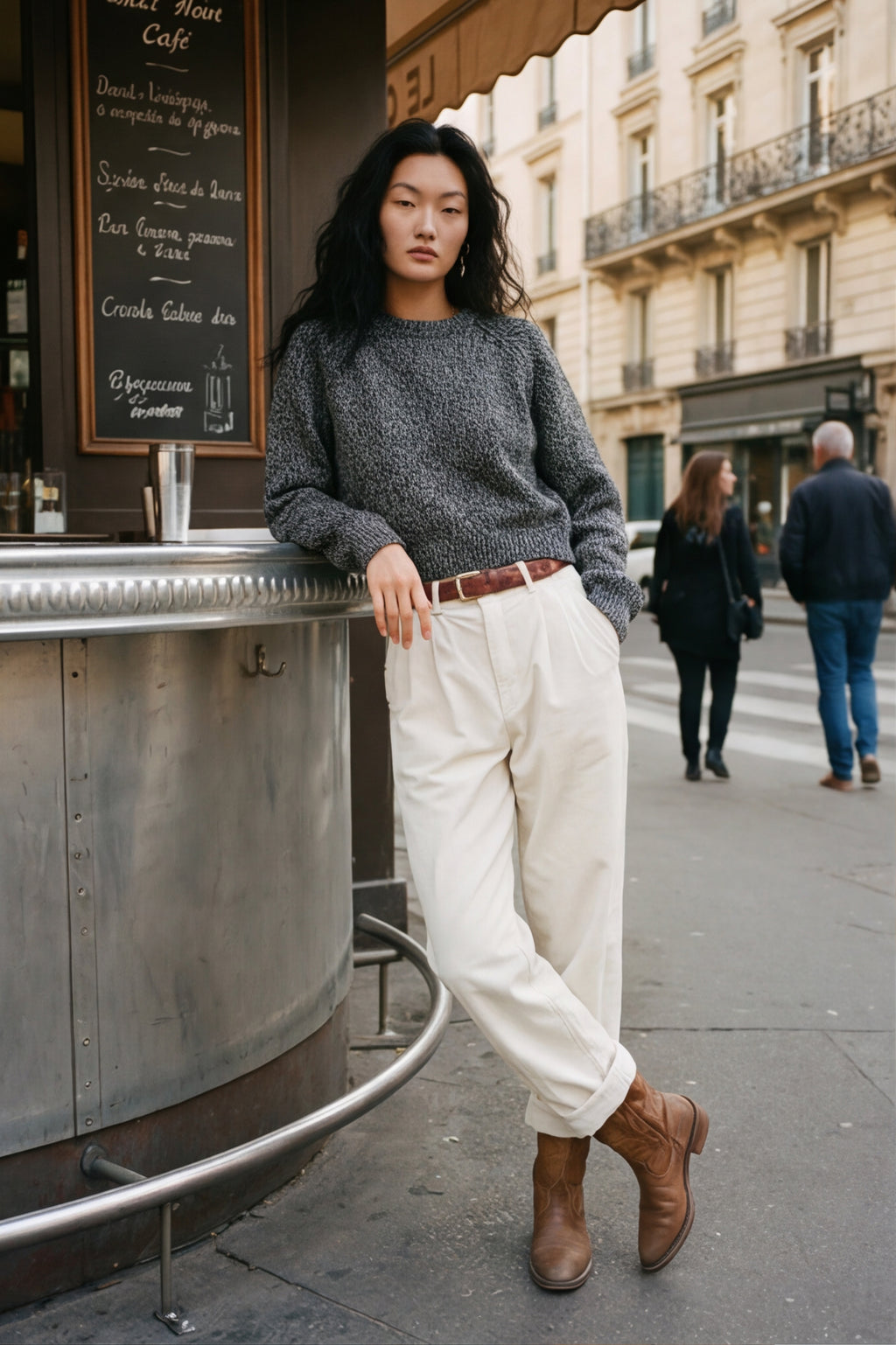 Wool Natural Crew Neck Knit Jumper