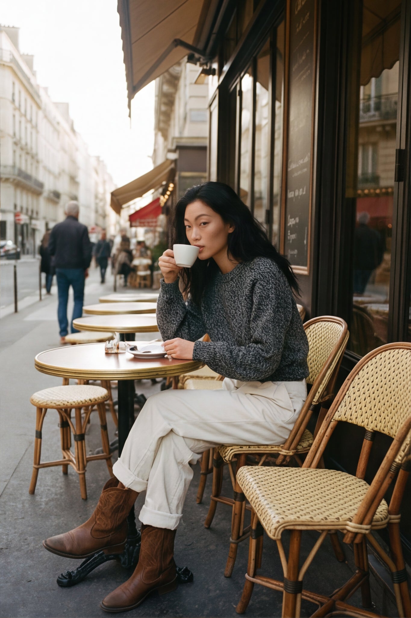 Wool Natural Crew Neck Knit Jumper