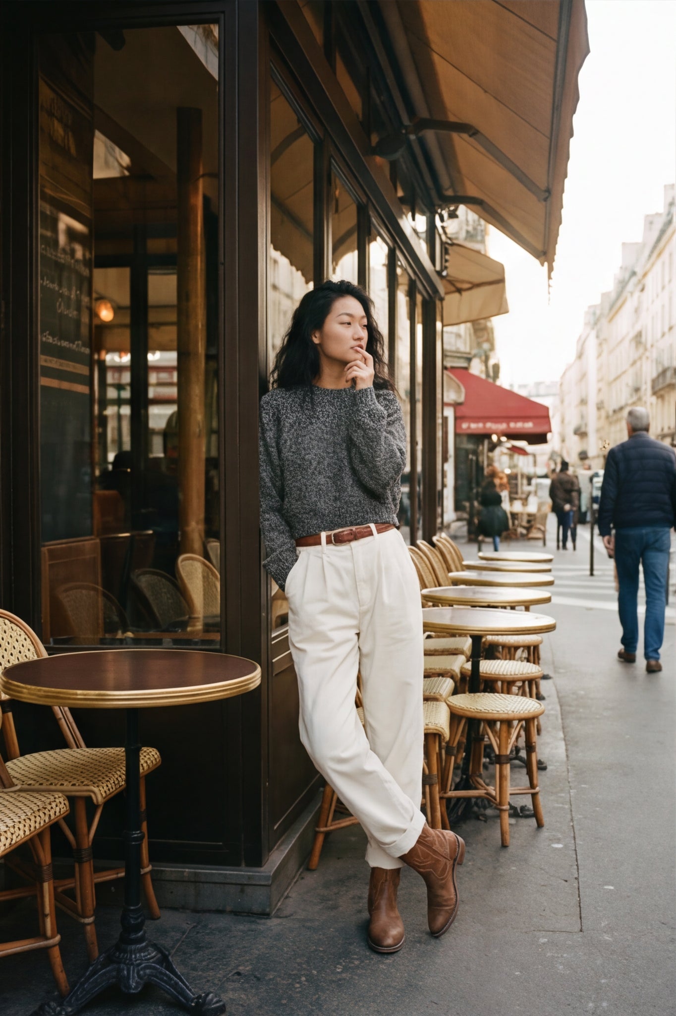 Wool Natural Crew Neck Knit Jumper