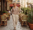 Wool Natural V-Neck Knit Jumper