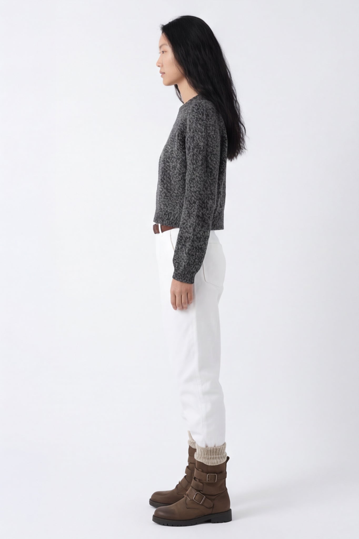 Wool Natural Crew Neck Knit Jumper