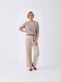 Wool Natural V-Neck Knit Jumper