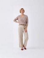 Wool Natural V-Neck Knit Jumper